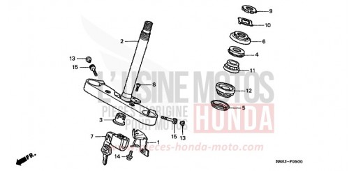 TIGE DE DIRECTION VT1100C2X de 1999